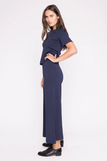 ripley rader ponte knit wide leg pant cropped navy