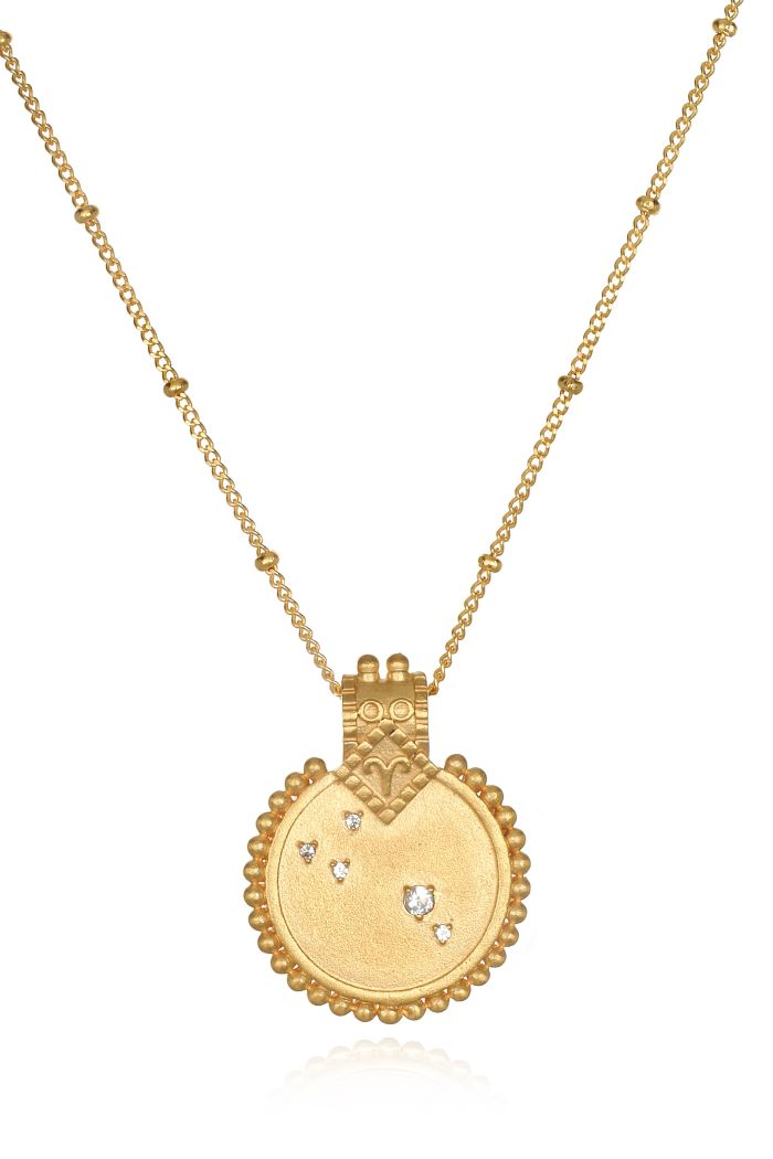 satya aries mandala zodiac constellation necklace