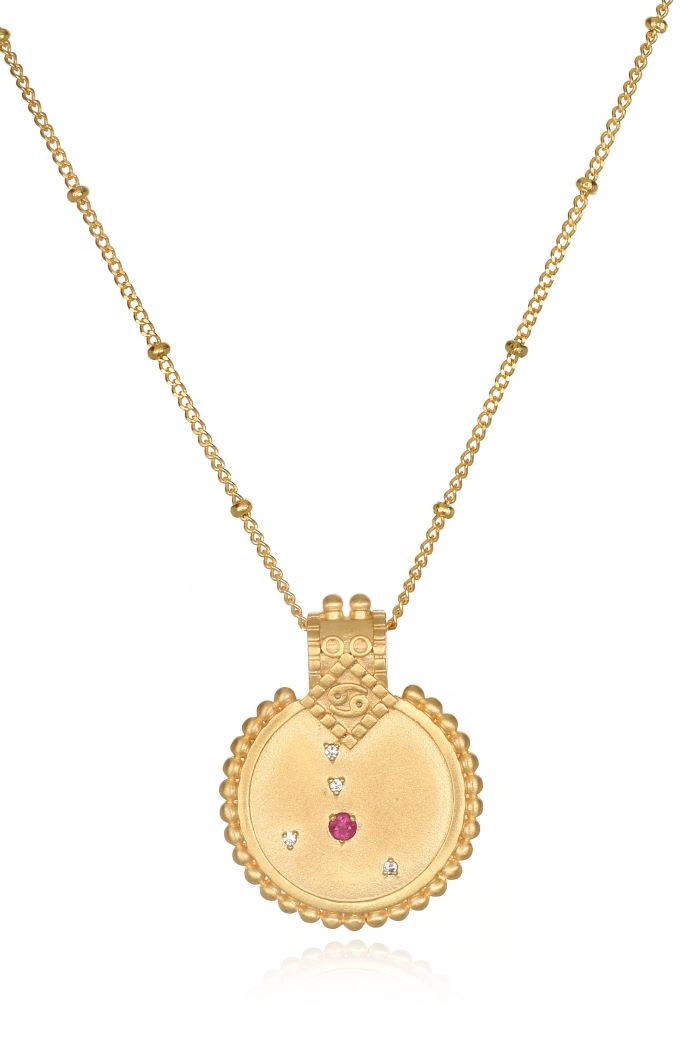 satya cancer mandala zodiac constellation necklace
