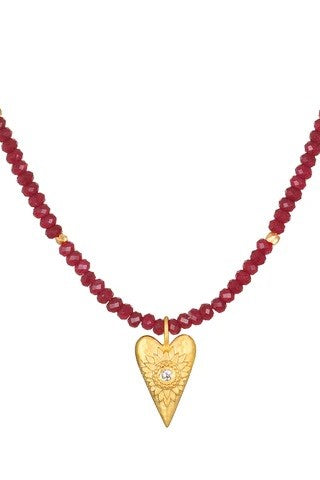 satya healing heart red onyx heart necklace