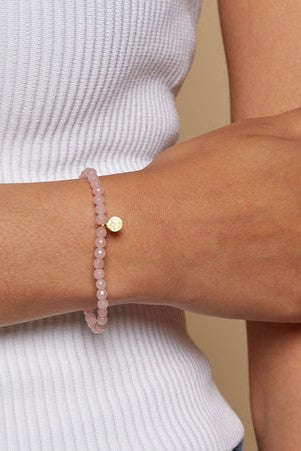 satya rose quartz lotus bracelet