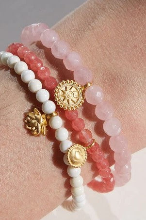 satya rose quartz mandala bracelet