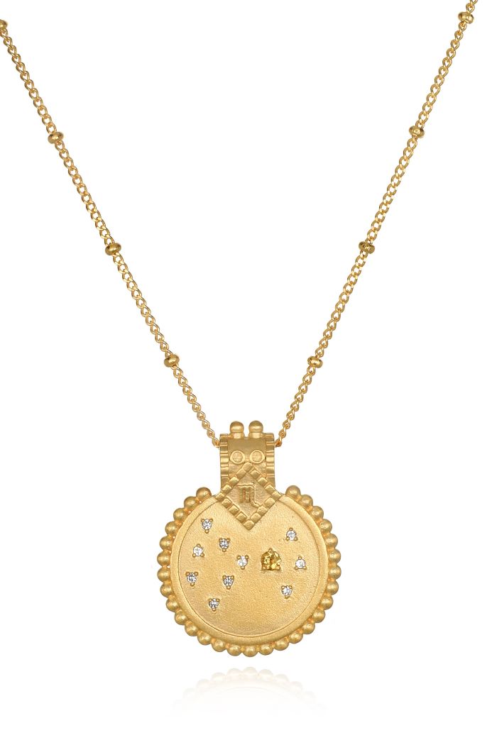satya scorpio mandala zodiac constellation necklace