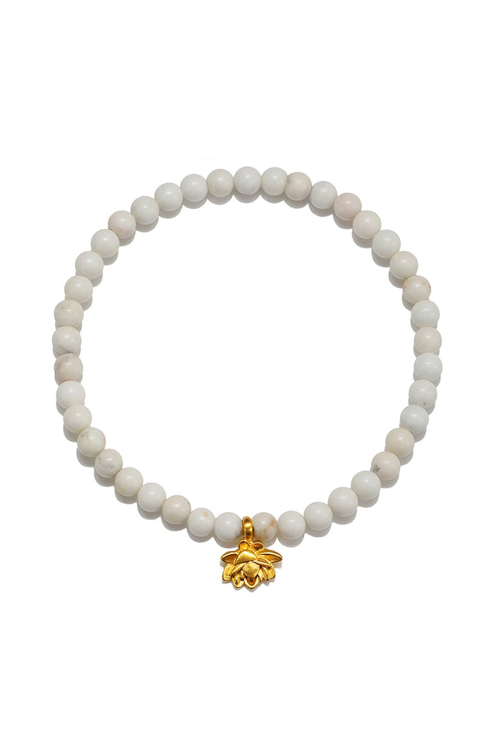 satya white turquoise lotus bracelet