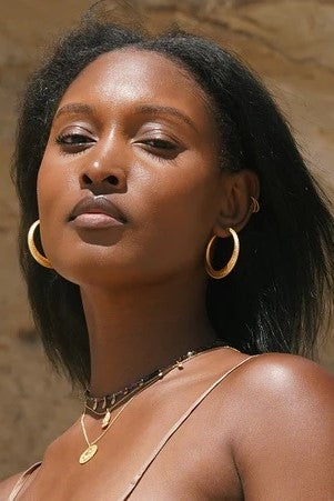 satya timeless beauty dot hoop earrings