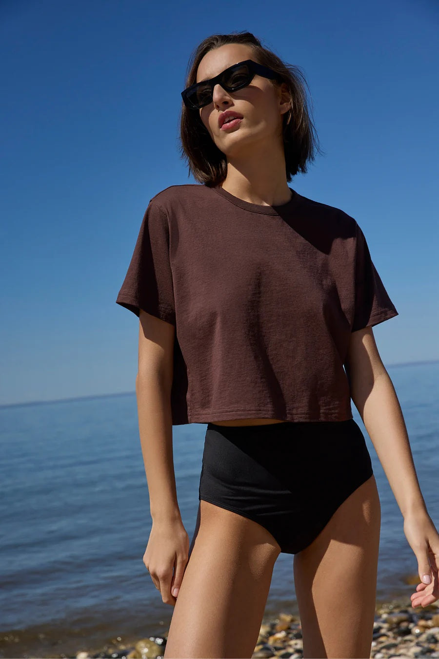 soldout.nyc the cropped perfect tee chocolate