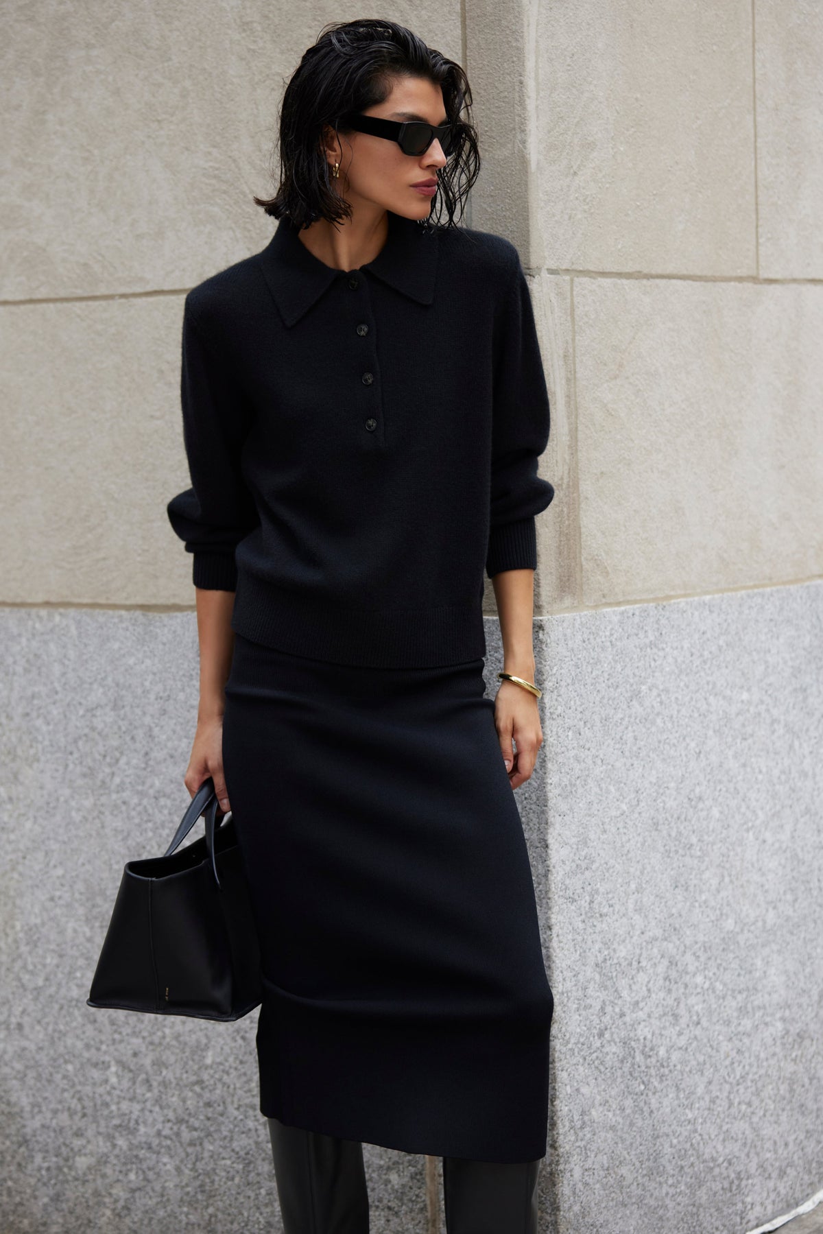 soldout.nyc the cashmere polo black