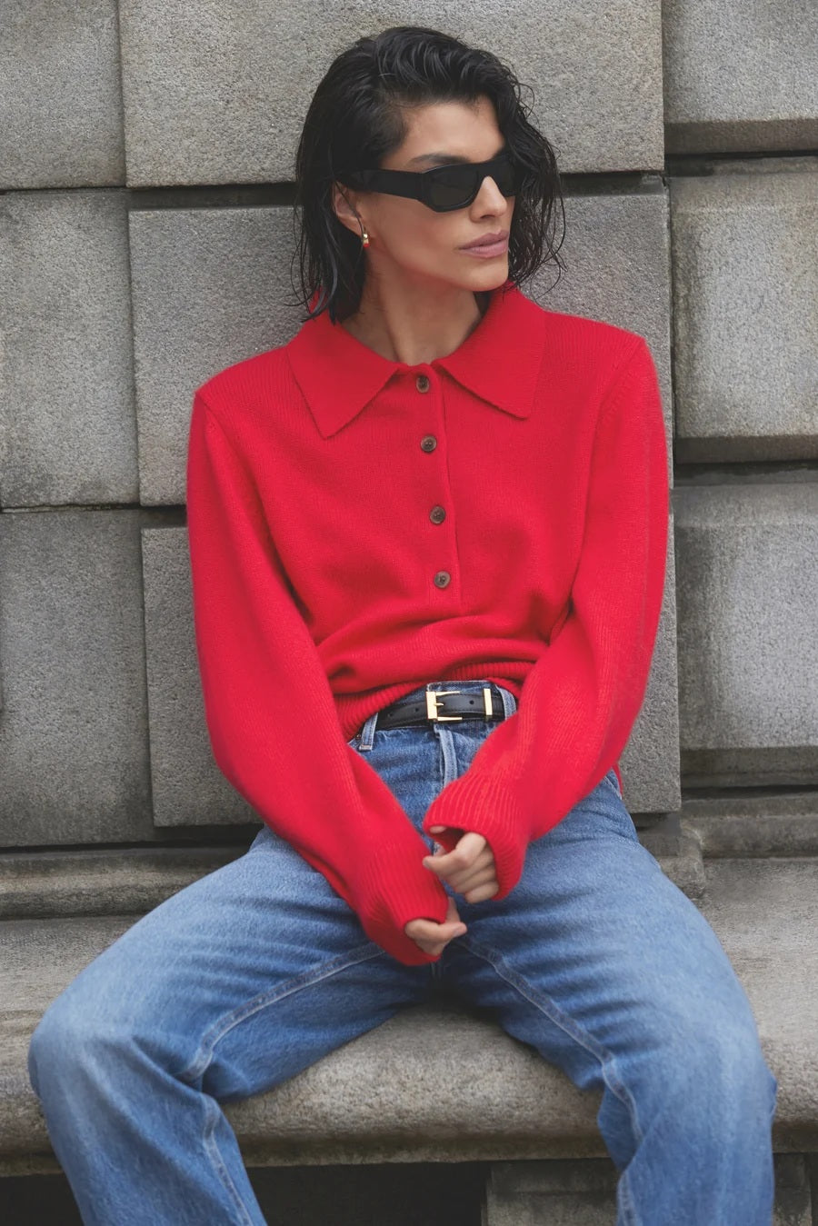 soldout.nyc the cashmere polo cherry