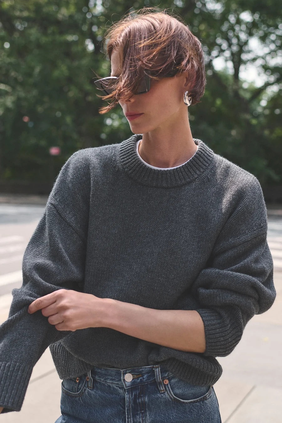 soldout.nyc the cashmere signature crew charcoal