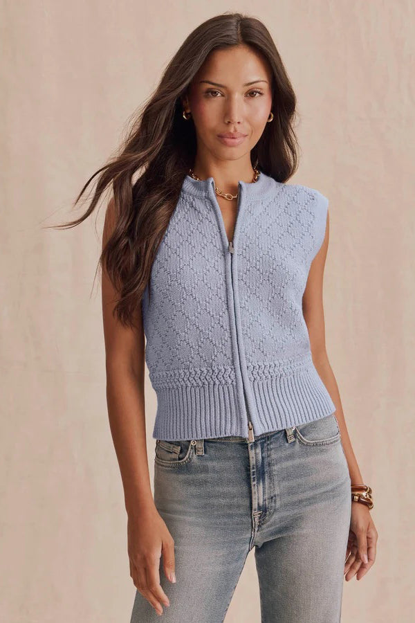 splendid benson sweater vest blue mist