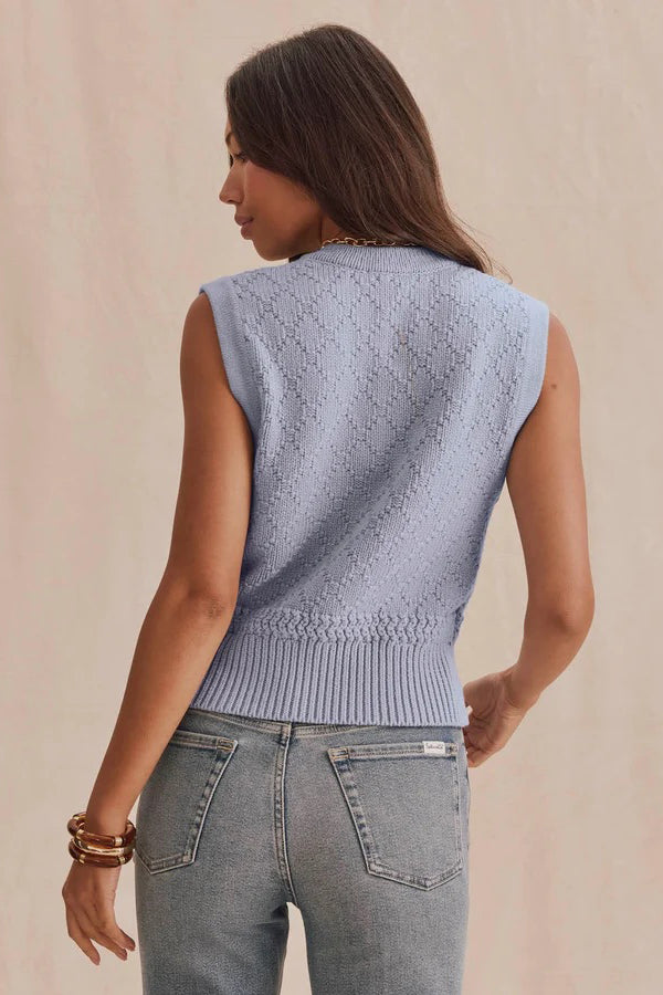 splendid benson sweater vest blue mist