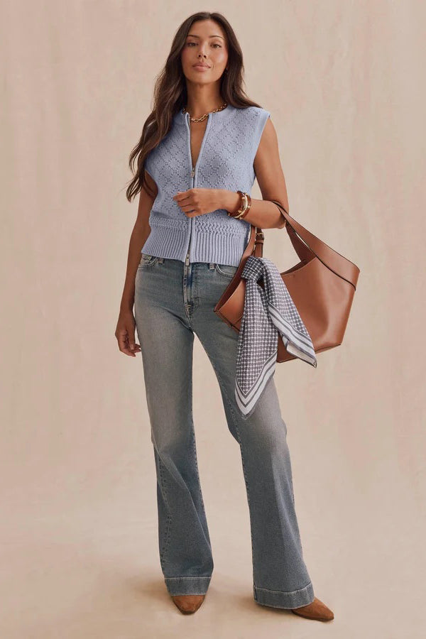 splendid benson sweater vest blue mist