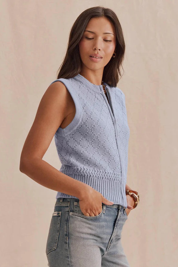 splendid benson sweater vest blue mist