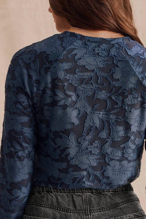 splendid cecelia floral tee dark navy
