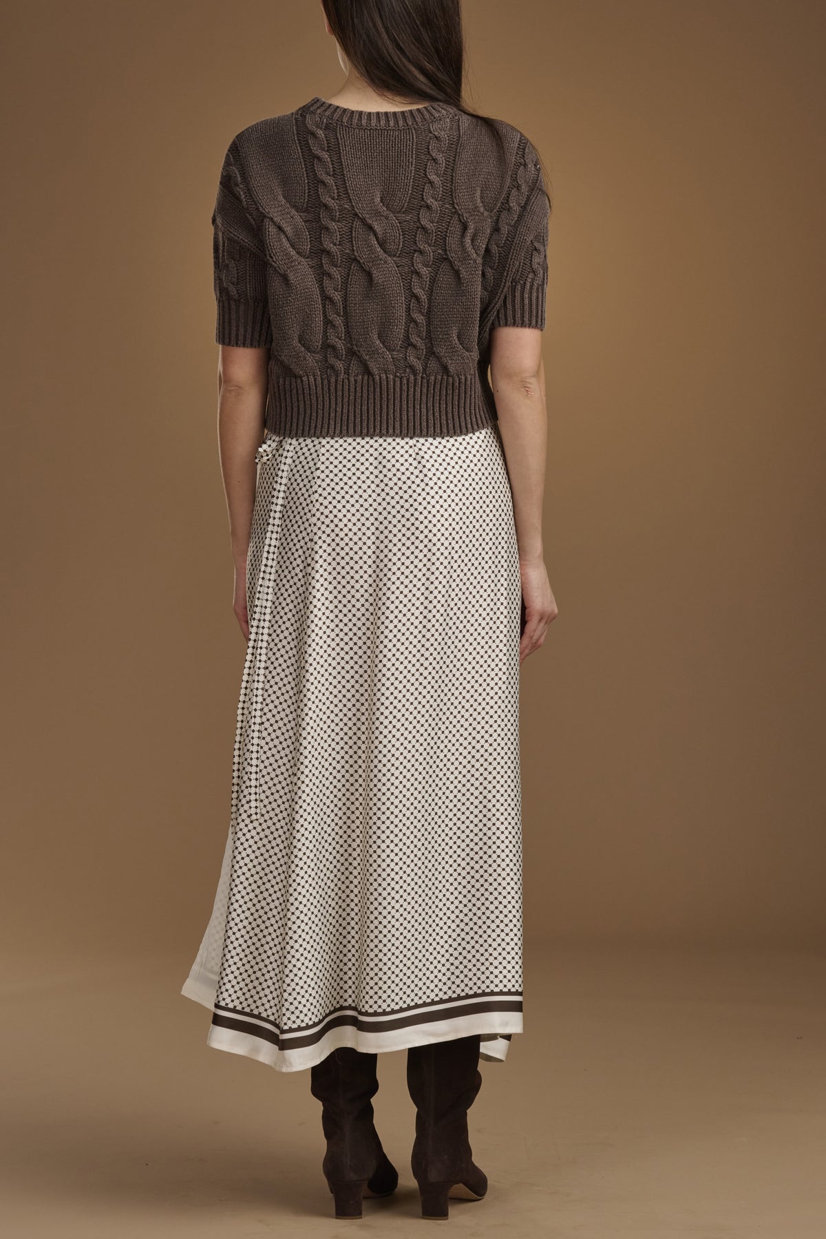 splendid cyrus side tie skirt java shell