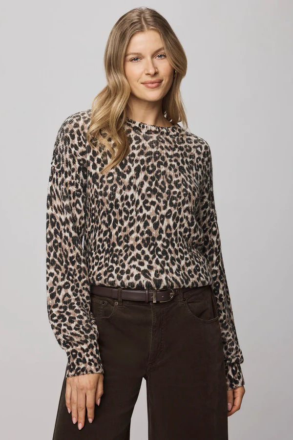splendid delaney sweater snow leopard