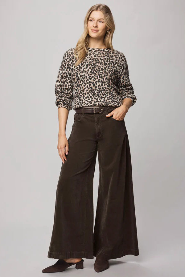 splendid delaney sweater snow leopard