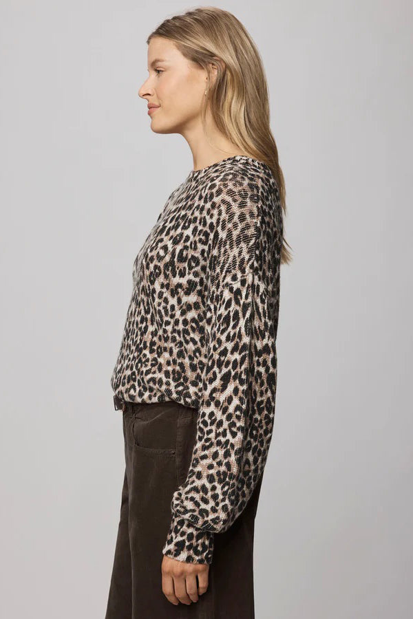splendid delaney sweater snow leopard