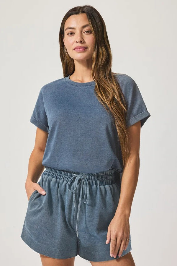 splendid indigo short sleeve sweatshirt