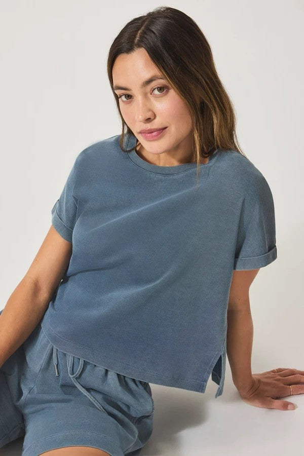 splendid indigo short sleeve sweatshirt