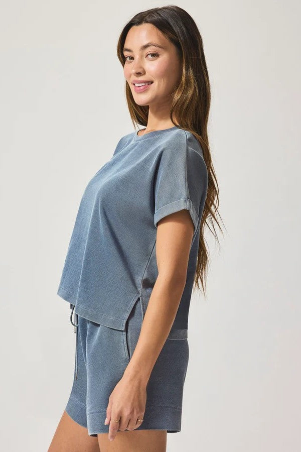 splendid indigo short sleeve sweatshirt