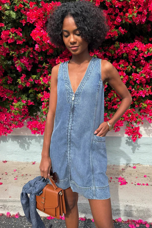 splendid lounge denim dress indigo