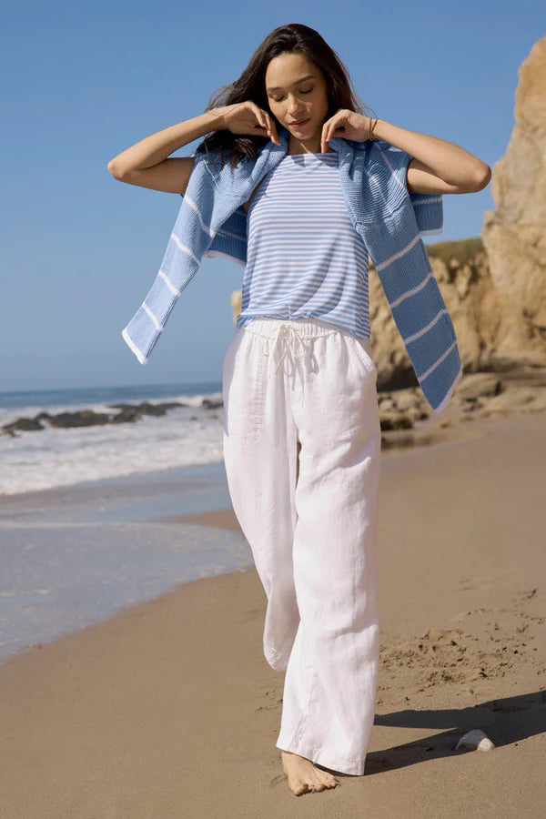 splendid stella linen pant white