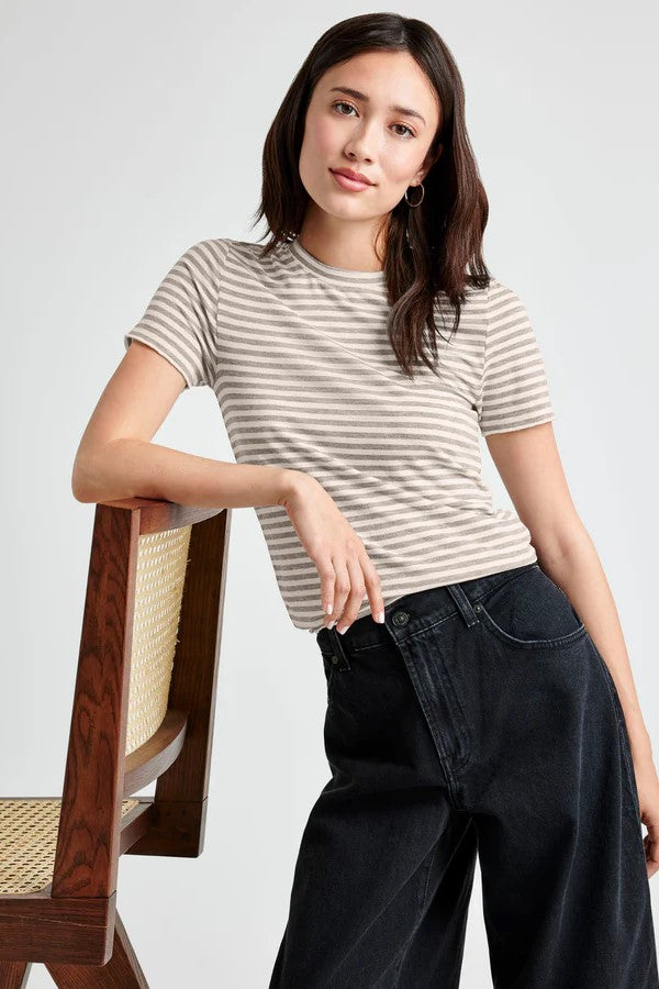 splendid bamboo striped tee oak stripe 