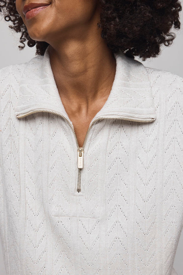 splendid sweatersoft quarter zip pale oak heather