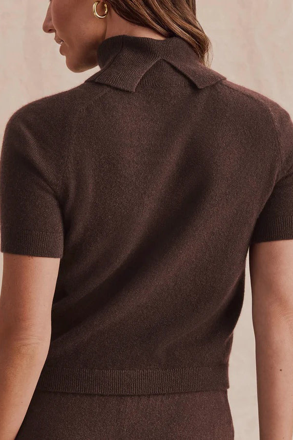 splendid tori short sleeve sweater java