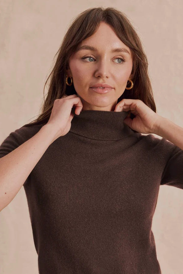 splendid tori short sleeve sweater java