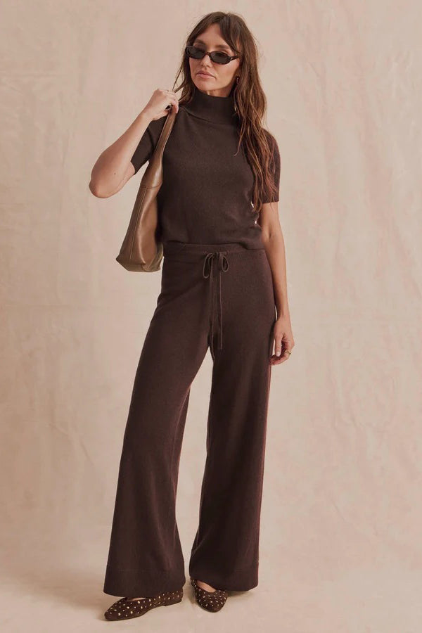 splendid tori short sleeve sweater java