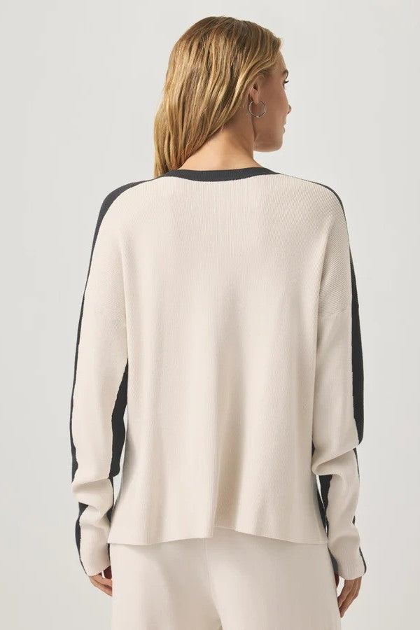 splendid veronica two-tone sweater lead moonstone