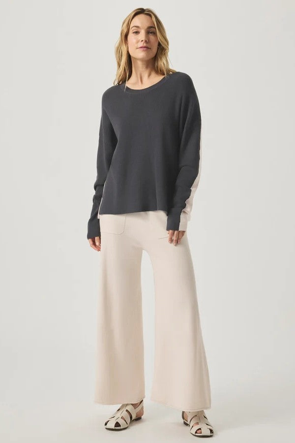 splendid veronica two-tone sweater lead moonstone