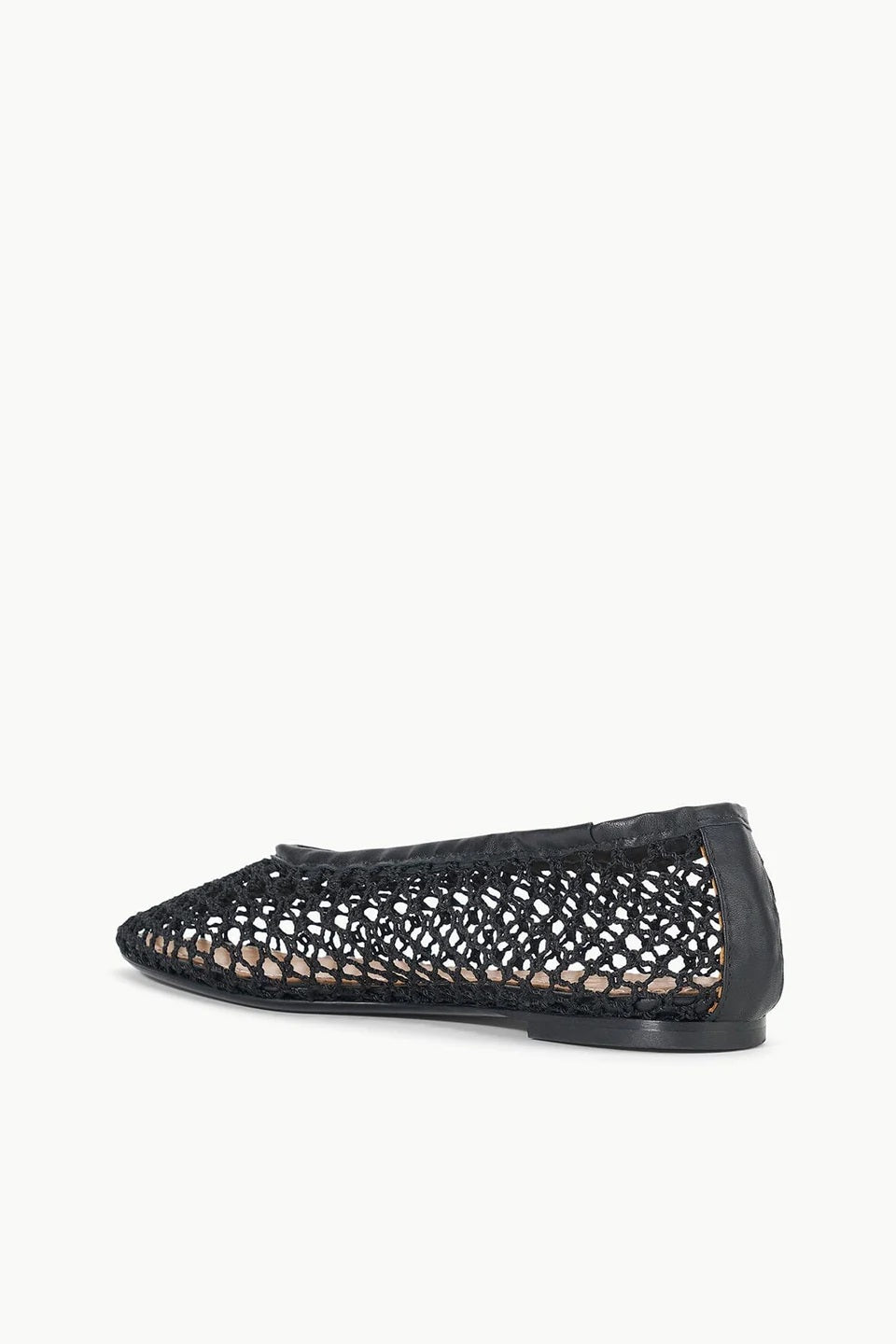 staud alba ballet flat black netting