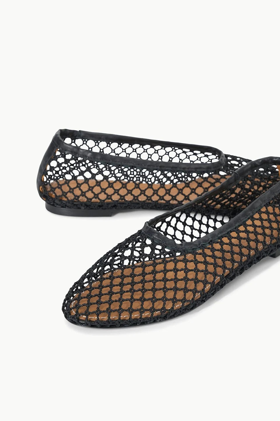 staud alba ballet flat black netting