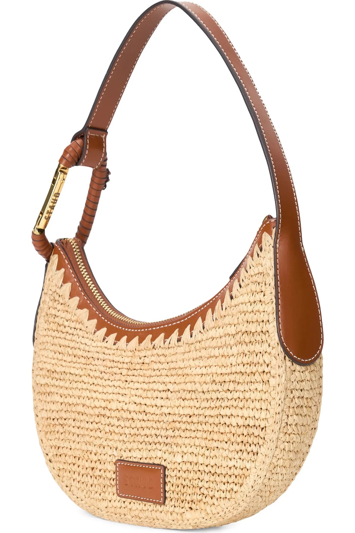 staud alden shoulder bag raffia