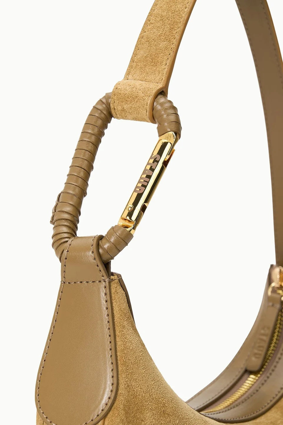 staud alden shoulder bag hazel suede