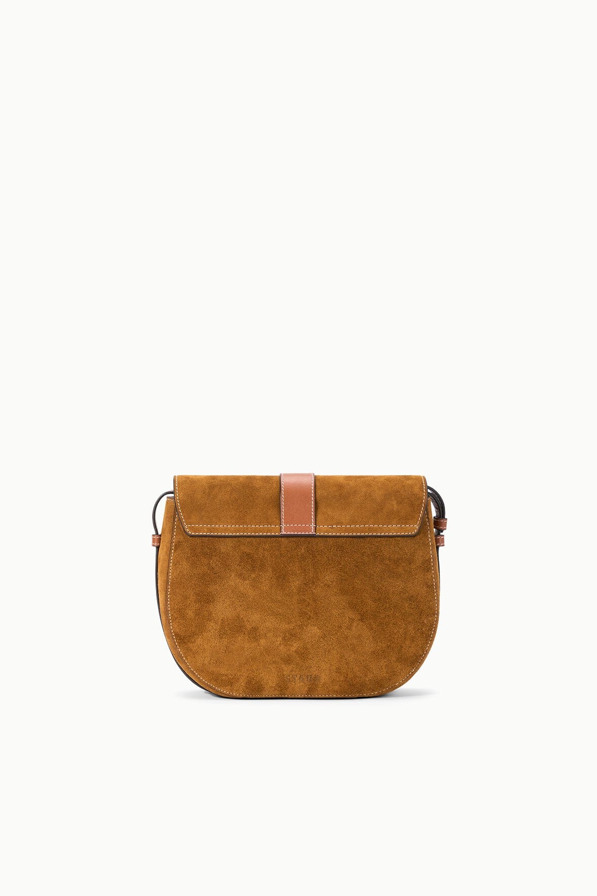 staud bella saddle bag tan suede