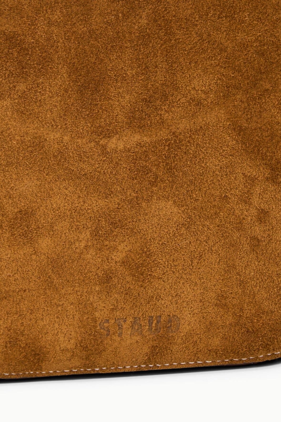 staud bella saddle bag tan suede