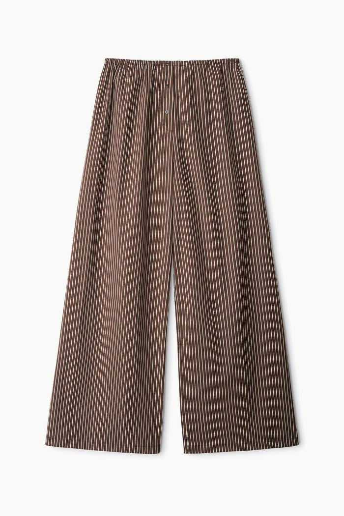 staud bonfire pant dark oak micro stripe