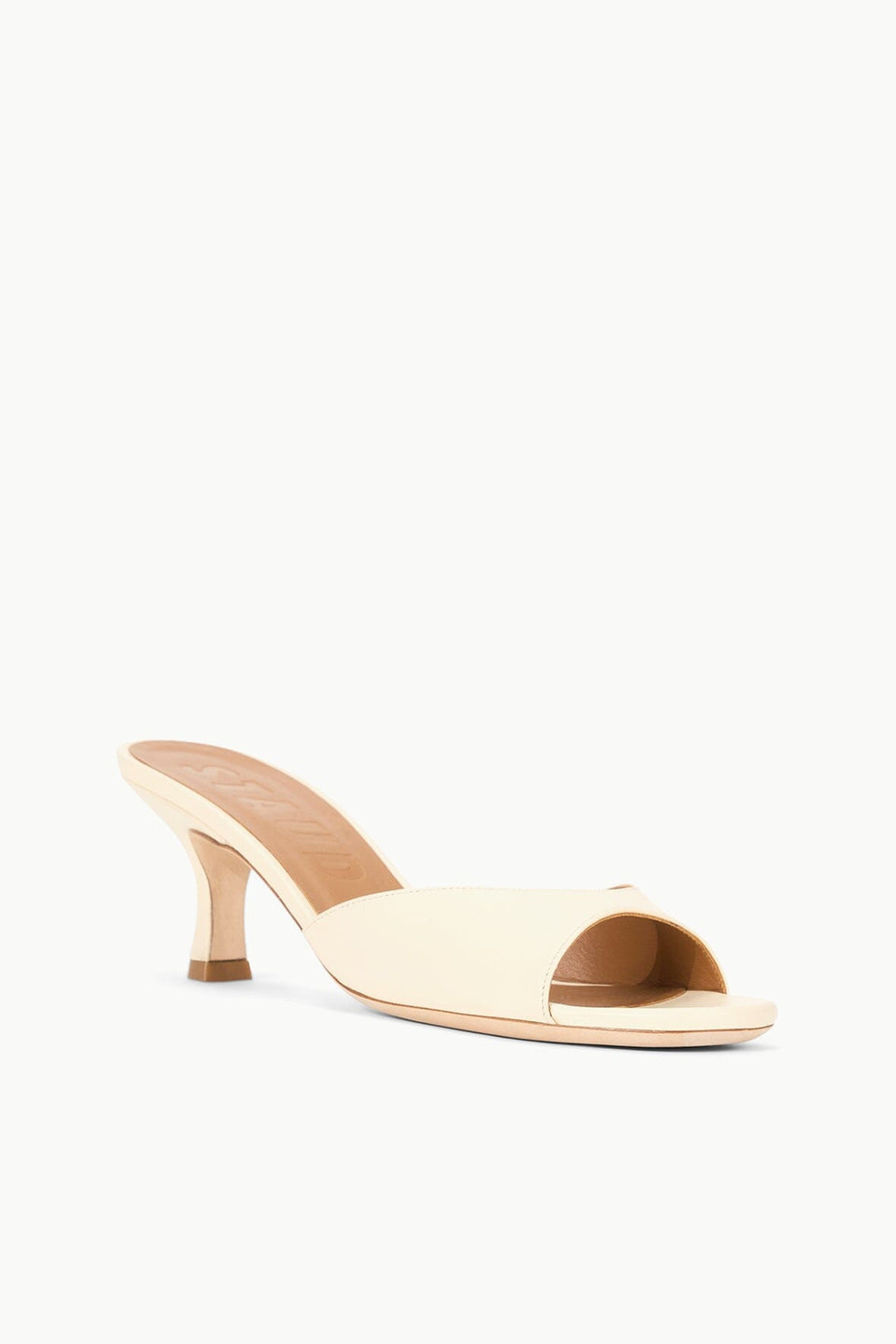 staud brigitte mule cream leather