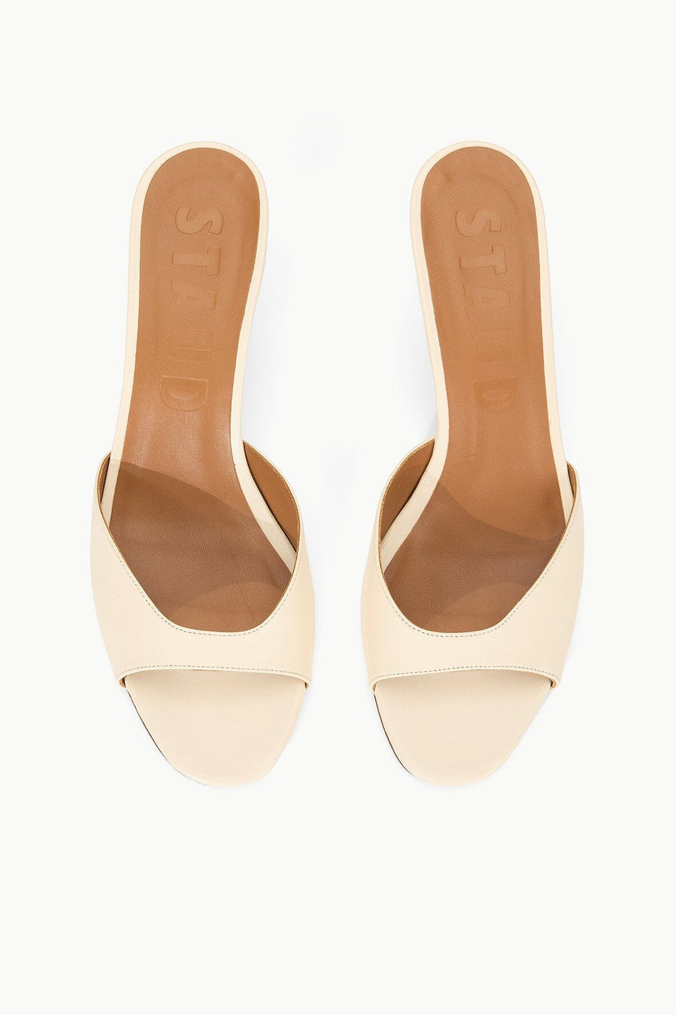 staud brigitte mule cream leather