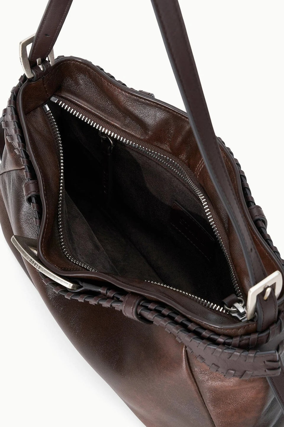 staud brooklyn shoulder bag espresso distressed