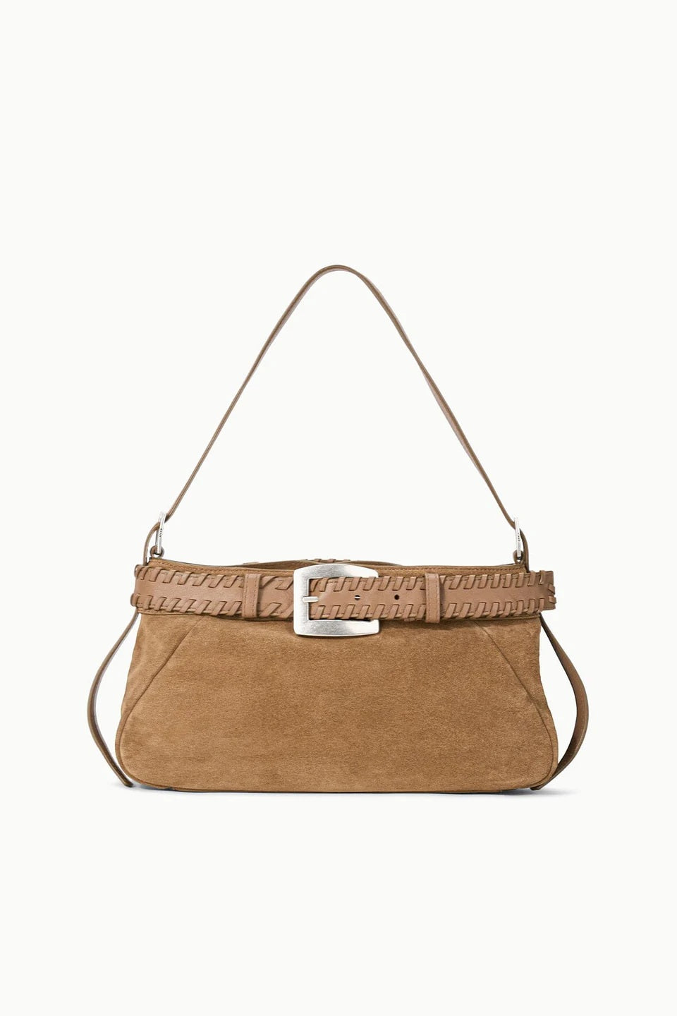 staud brooklyn shoulder bag husk suede