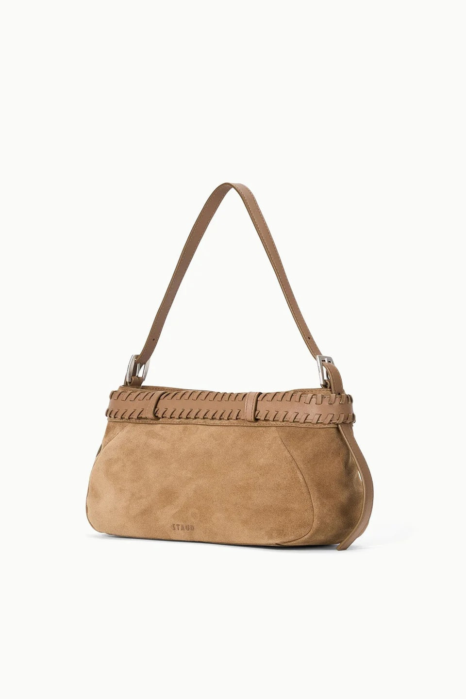 staud brooklyn shoulder bag husk suede