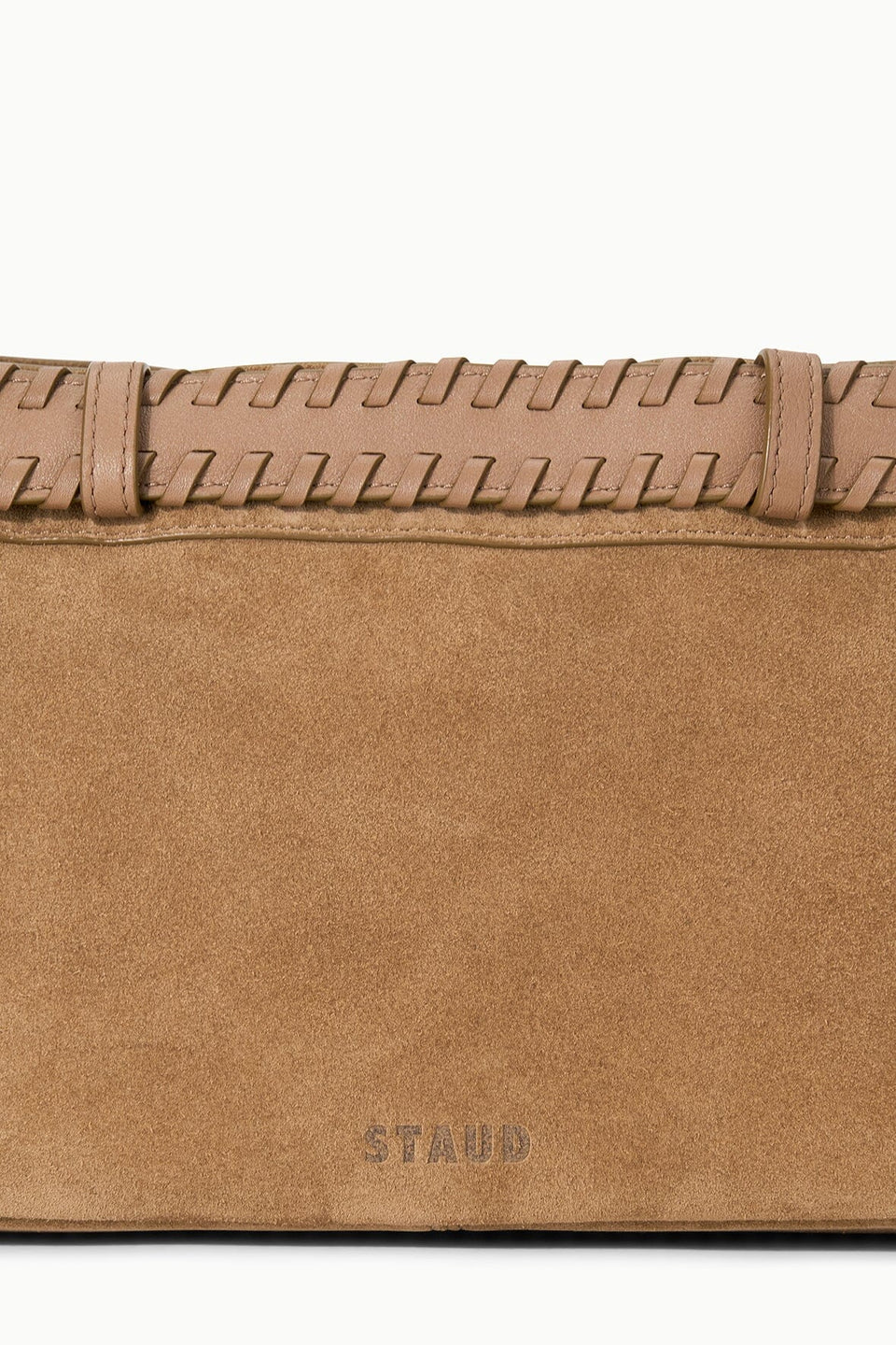 staud brooklyn shoulder bag husk suede