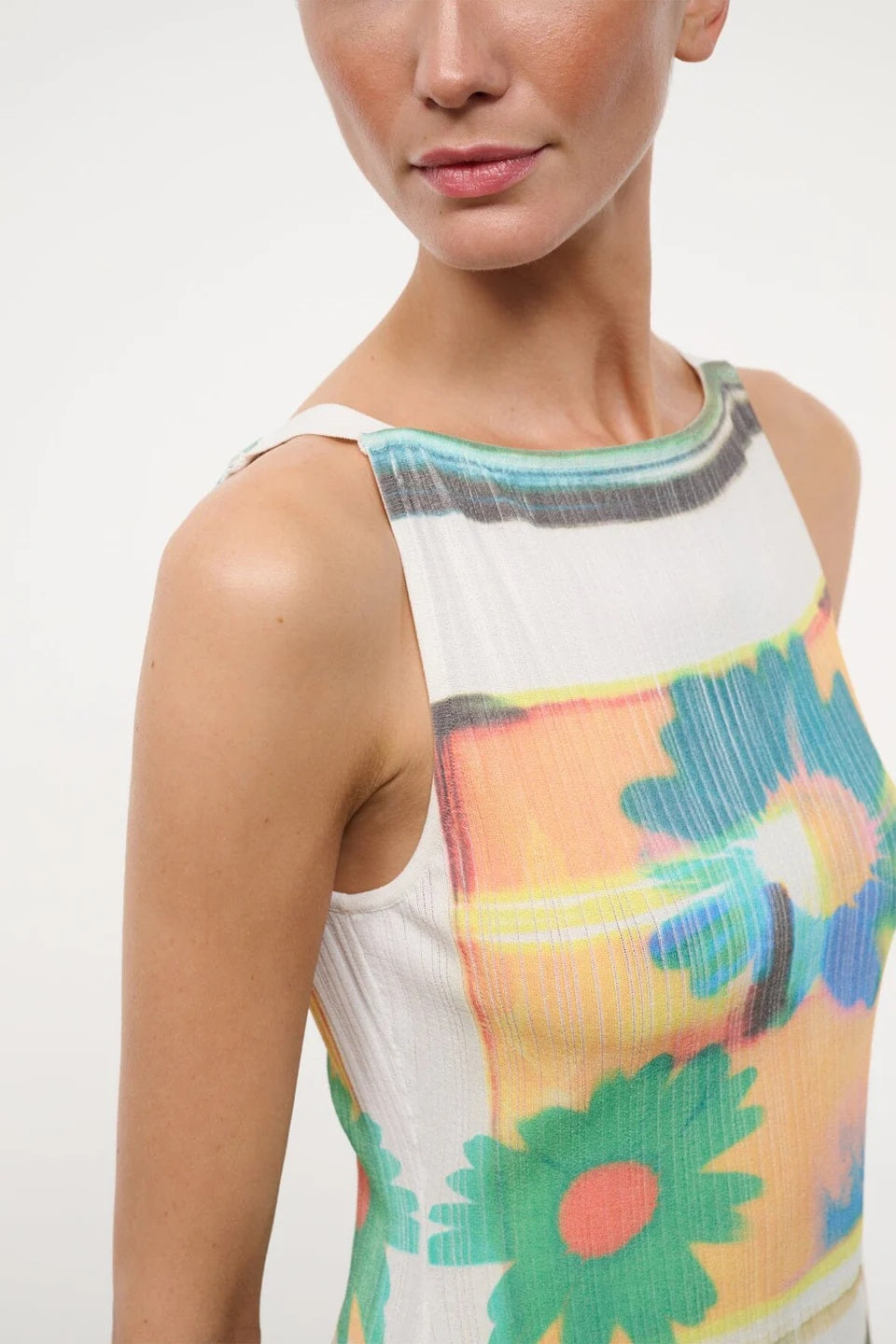 staud bryn top superbloom scarf