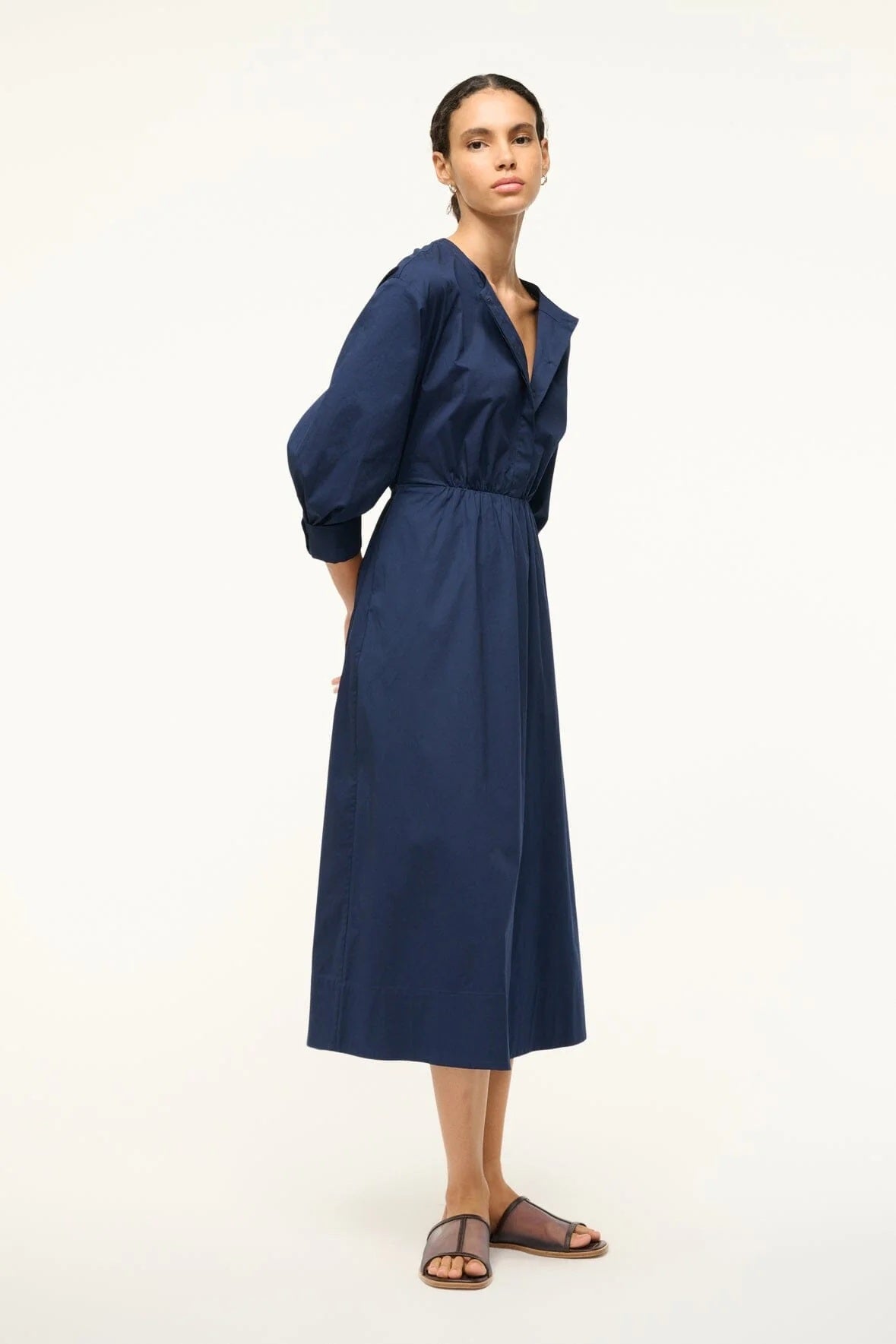 staud cafu dress navy