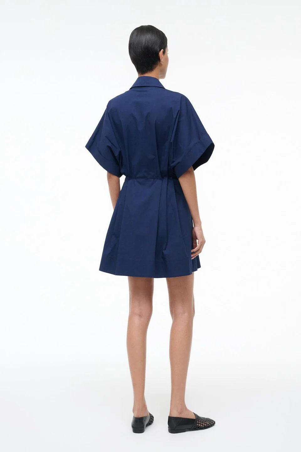 staud cori dress navy